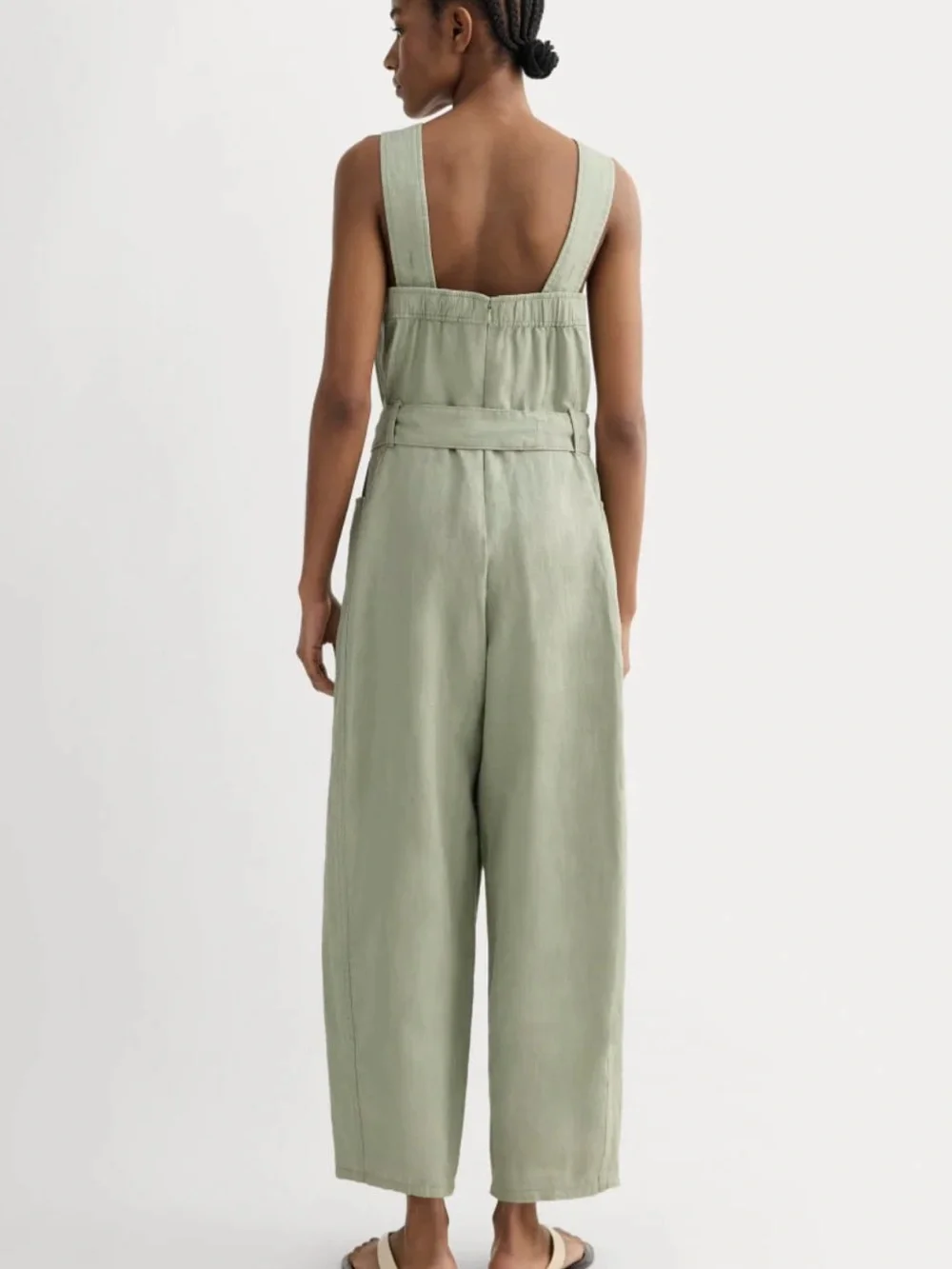 Everlane THE UTILITY COVERALL IN LINEN in Seagrass Size 8 Summer Vacation